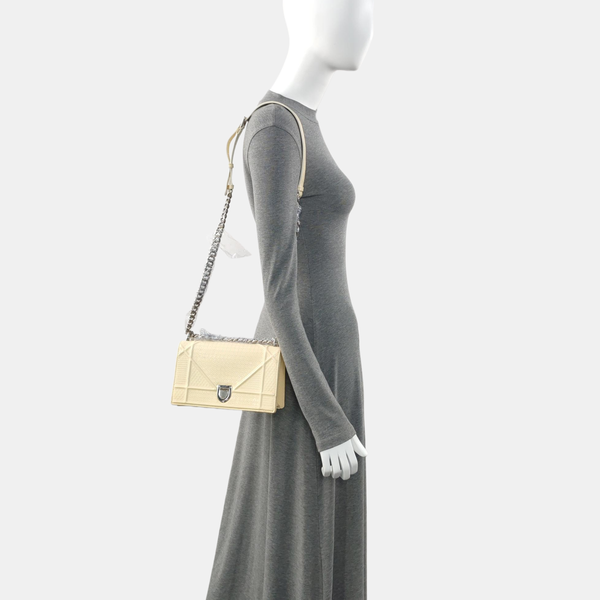 Diorama Small Cannage Calfskin Yellow