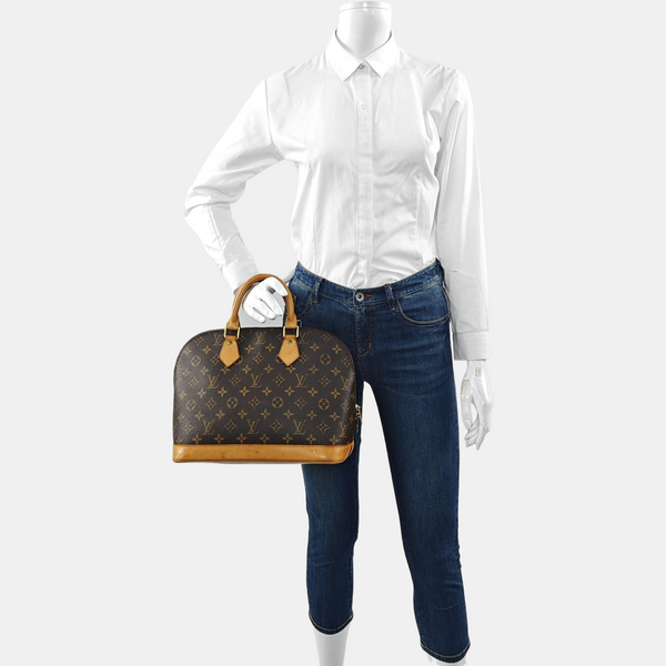 ALMA PM Monogram Coated Canvas Brown