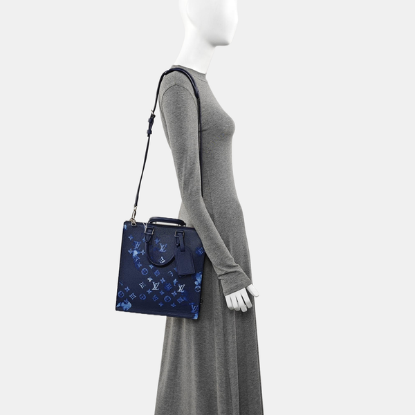 SAC PLAT Calfskin Blue