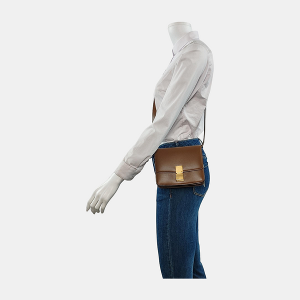 Authenticated pre-owned CLASSIC BOX Mini Calfskin Brown - Shoulder Bag at Looply
