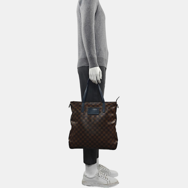 Damier Ebene Coated Canvas Tote Bag Brown