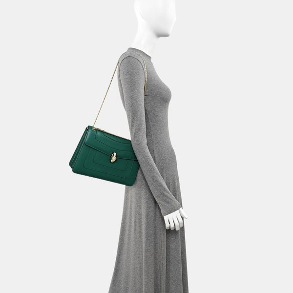 SERPENTI FOREVER Medium Calfskin Green
