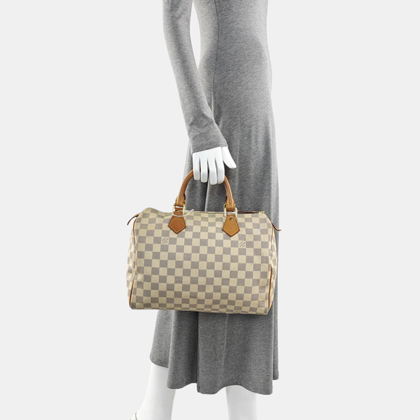 SPEEDY 30 Damier Azur Coated Canvas White