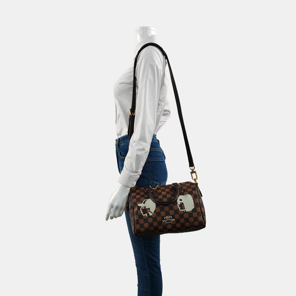 Authenticated pre-owned SPEEDY 25 Coated Canvas Brown - Shoulder Bag at Looply