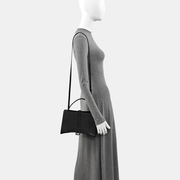 Hourglass East West Tote Small Calfskin Black