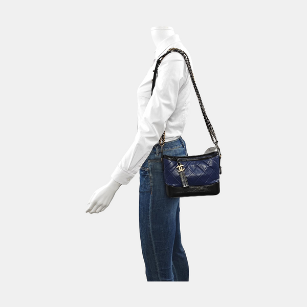GABRIELLE Small Quilted Calfskin Blue