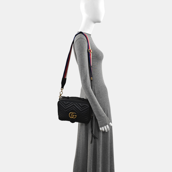 GG Marmont Medium Quilted Calfskin Black