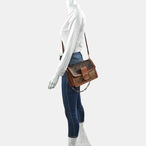 DAUPHINE MM Monogram Coated Canvas Brown