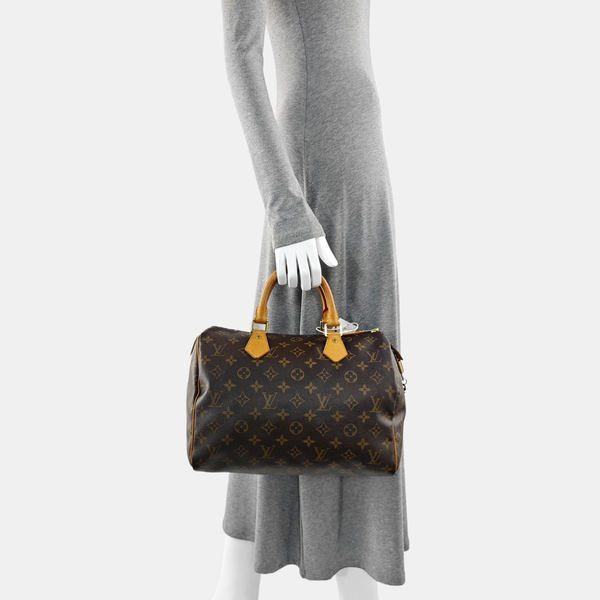 SPEEDY 30 Monogram Coated Canvas Brown