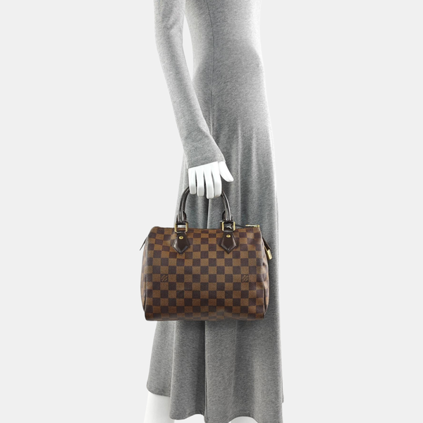 SPEEDY 25 Damier Ebene Coated Canvas Brown
