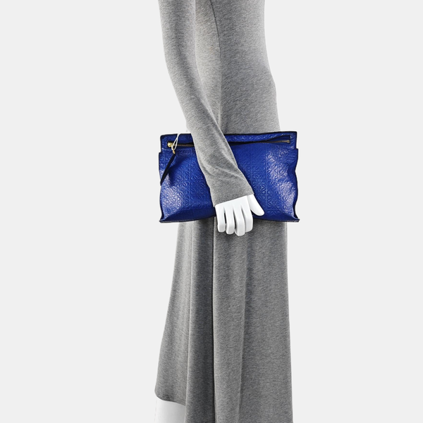 T Pouch Calfskin Blue