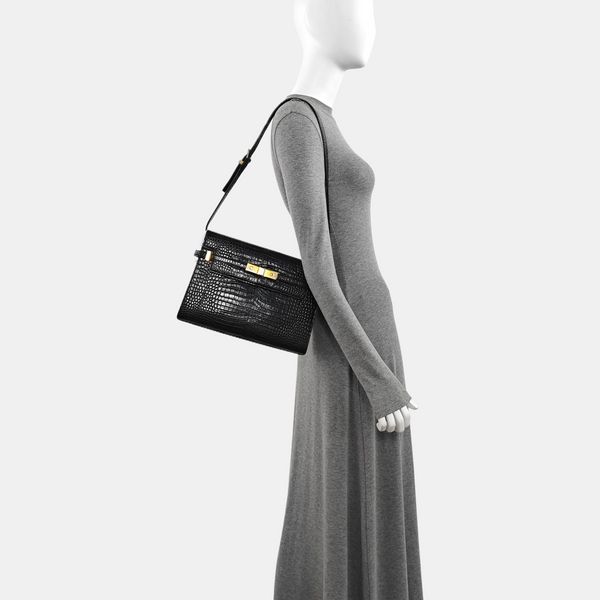 MANHATTAN Medium Calfskin Black