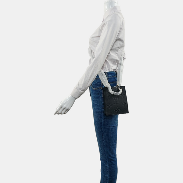 SAC PLAT Mini Calfskin Black