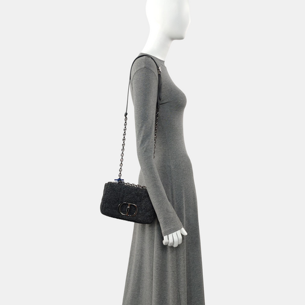 Authenticated pre-owned Dior Caro Small Wool Grey - Shoulder Bag at Looply