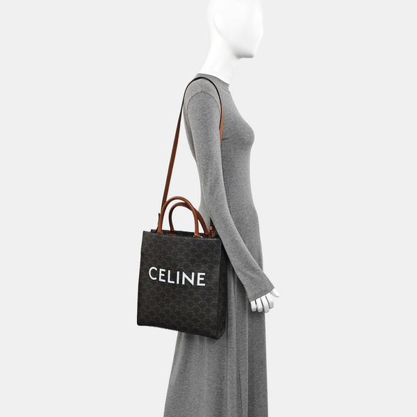 CABAS CELINE Small Coated Canvas Brown