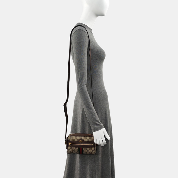 Authenticated pre-owned Ophidia Mini Monogram Coated Canvas Beige - Shoulder Bag at Looply