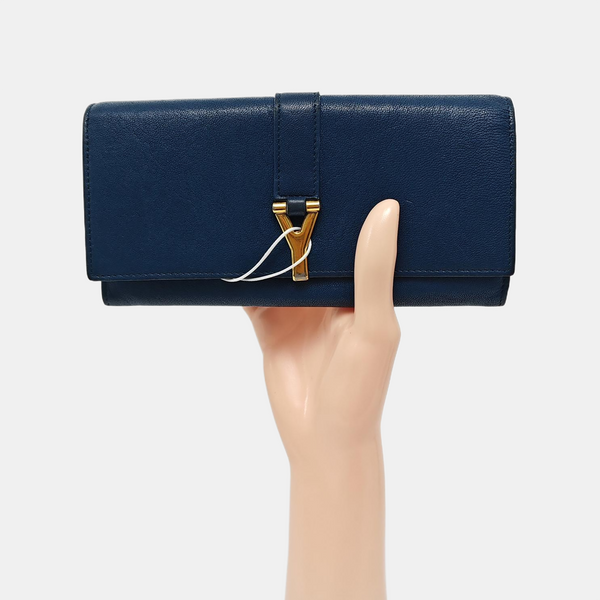 CHYC Y LIGNE Calfskin Blue Wallet