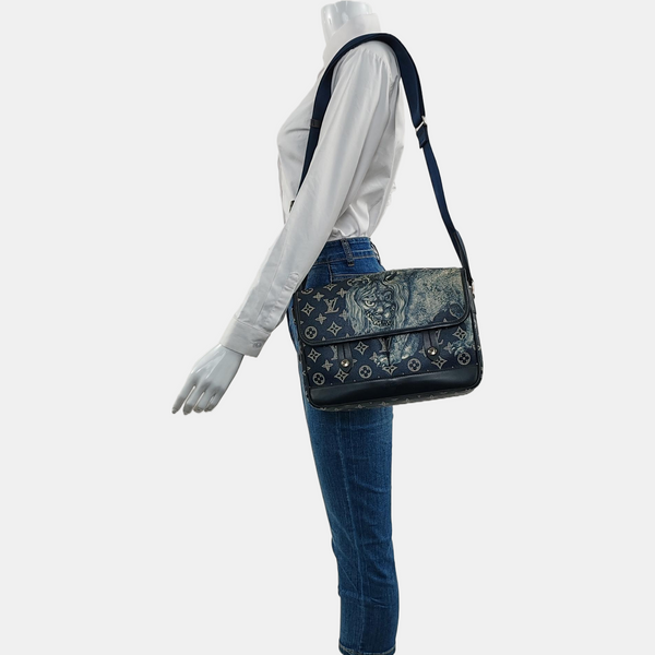 SAVANE PM Monogram Coated Canvas Blue