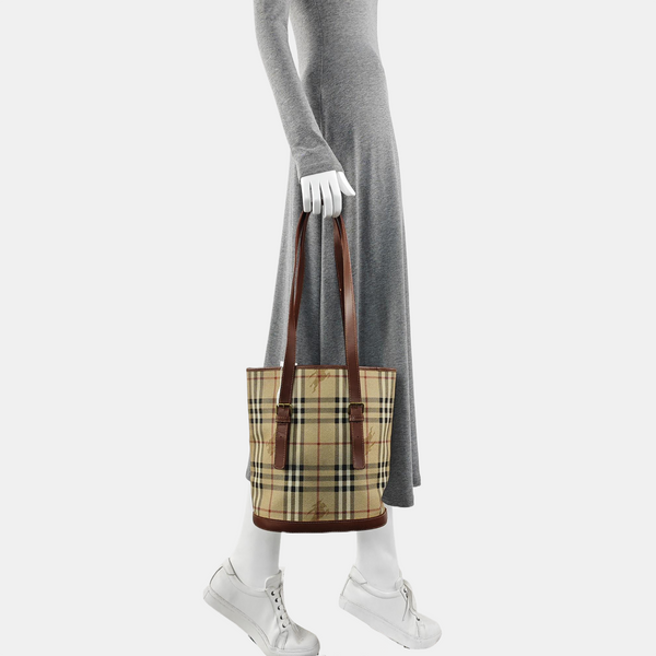 Coated Canvas Bucket Bag Beige