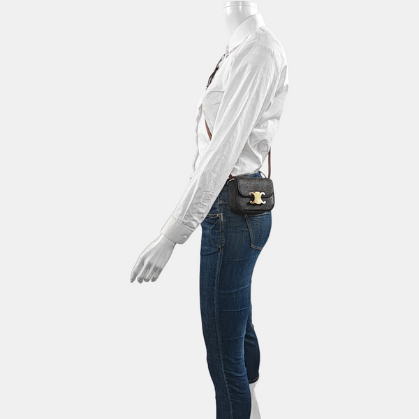 Authenticated pre-owned TRIOMPHE Mini Coated Canvas Black - Crossbody Bag at Looply