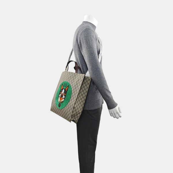 Monogram Coated Canvas Tote Bag Black