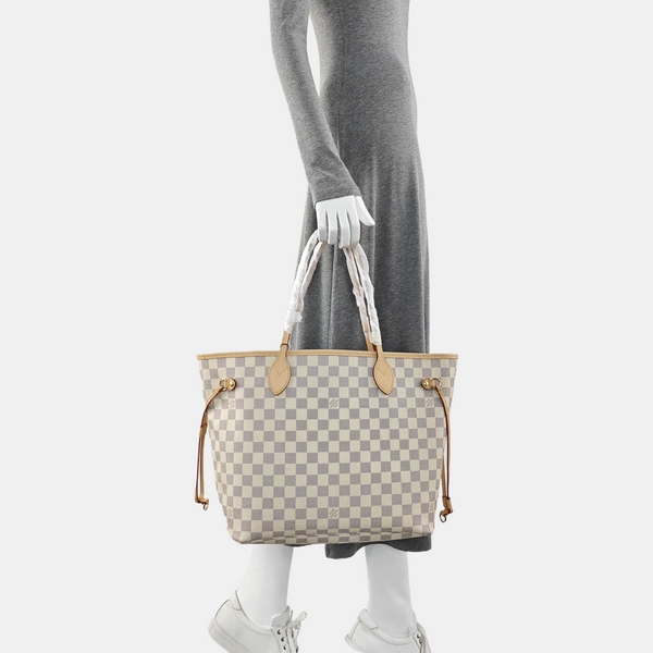 NEVERFULL MM Damier Azur Coated Canvas White
