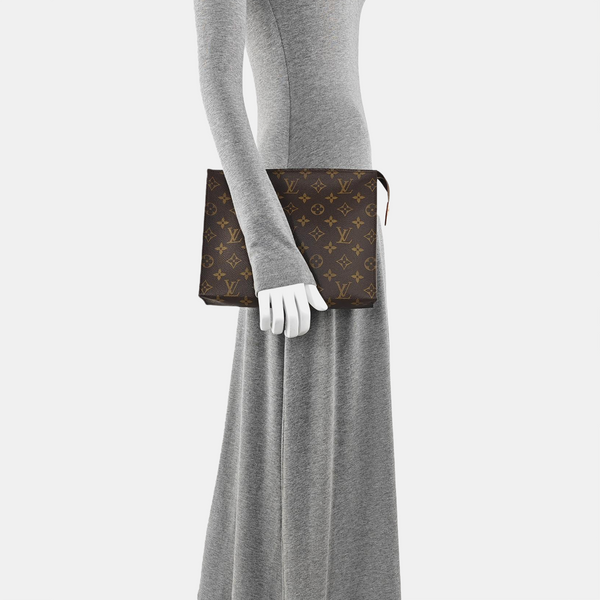 TOILET POCKET 26 Monogram Coated Canvas Brown