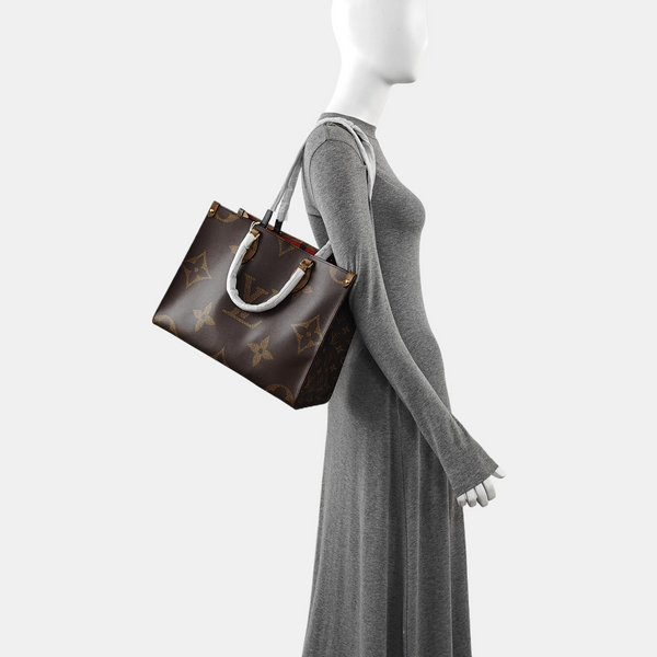 ONTHEGO MM Monogram Coated Canvas Brown