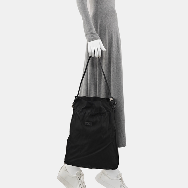 Nylon Top Handle Bag Black