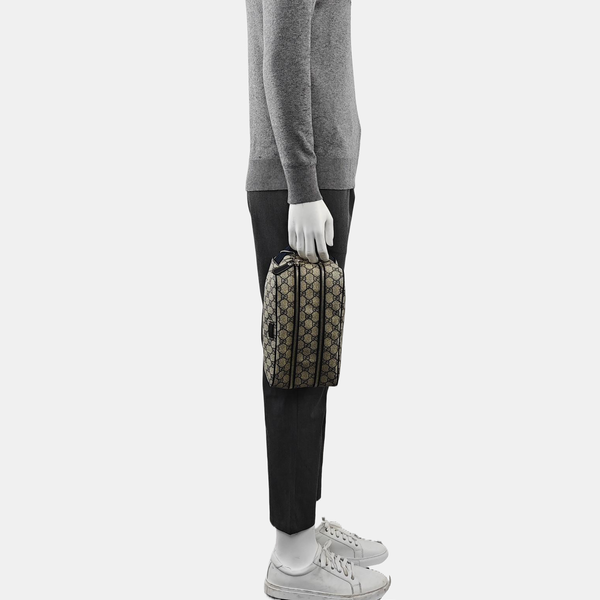 Monogram Coated Canvas Clutch Black