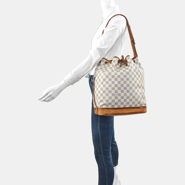NOÉ GM Damier Azur Coated Canvas White