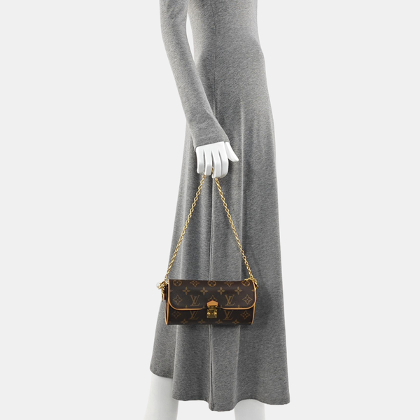 Pochette Camille Monogram Coated Canvas Brown