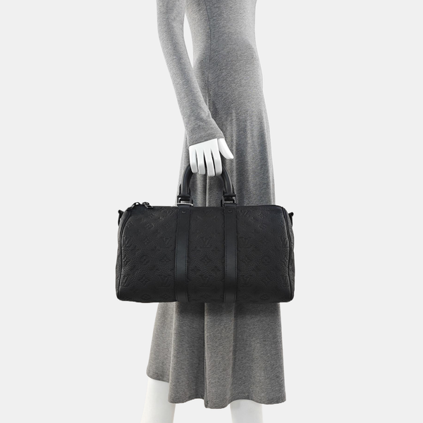 KEEPALL 35 Monogram Calfskin Black