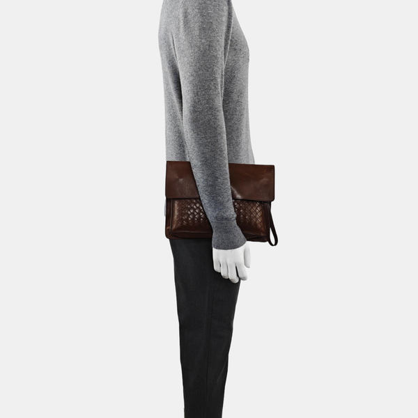Calfskin Clutch Brown