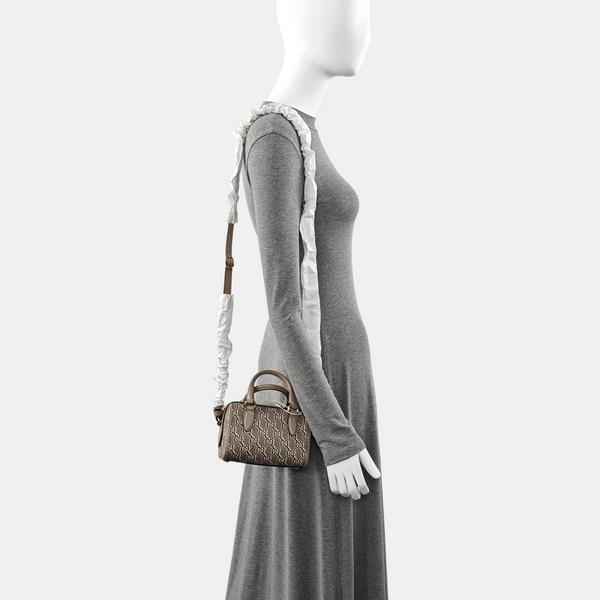Monogram Coated Canvas Shoulder Bag Super Mini Gray