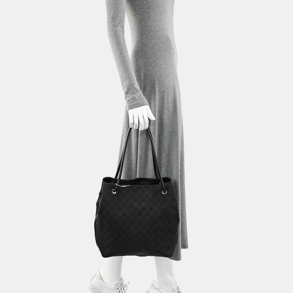Monogram Canvas Tote Bag Gray