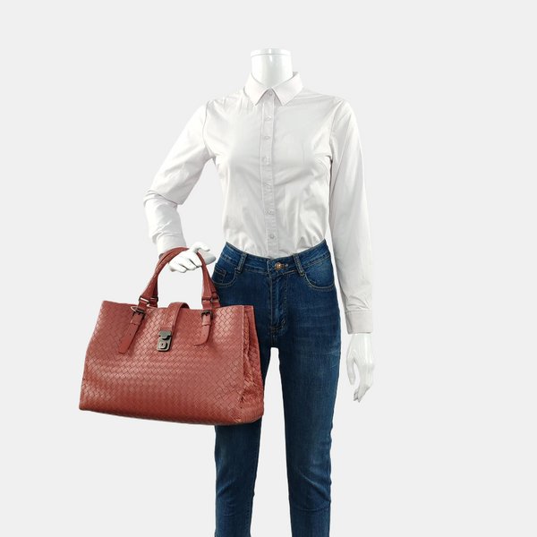 Authenticated pre-owned Roma Calfskin Pink - Top Handle Bag at Looply