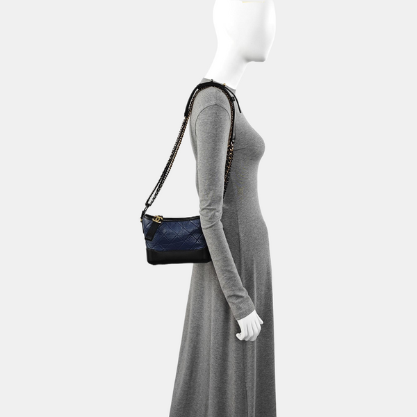 Authenticated pre-owned GABRIELLE Small Quilted Calfskin Blue - Shoulder Bag at Looply