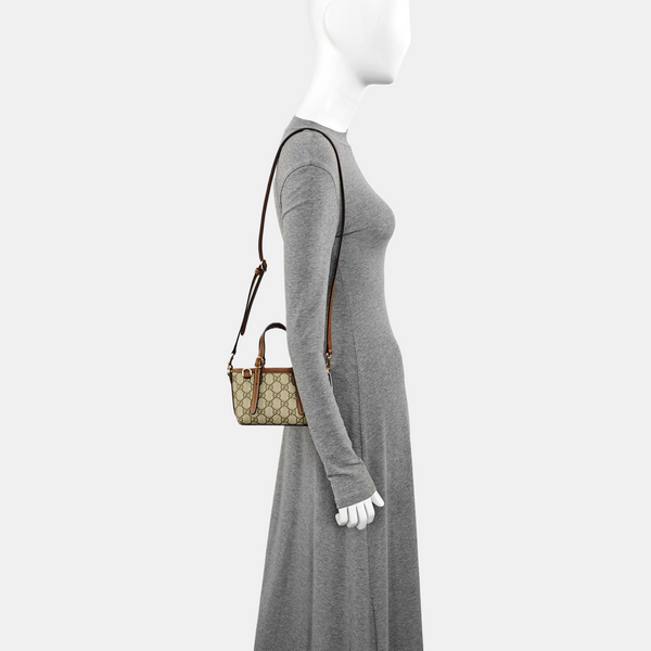 Monogram Coated Canvas Shoulder Bag Beige