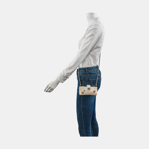 Mini Quilted Calfskin White