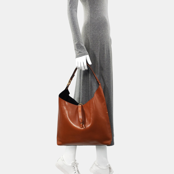 Calfskin Shoulder Bag Brown