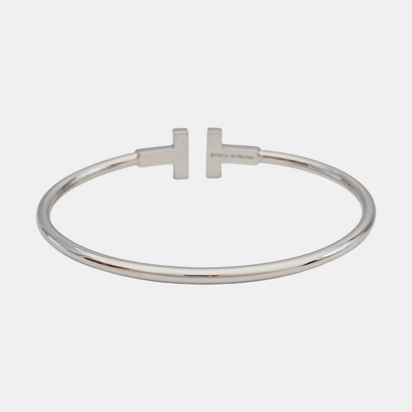 Tiffany T 18k White Gold Silver Bangle