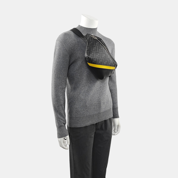 Coated Canvas Belt Bag Gray