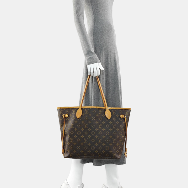 NEVERFULL MM Monogram Coated Canvas Brown