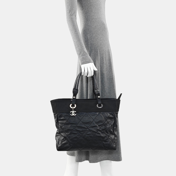 PARIS BIARRITZ Large Quilted Coated Canvas Black