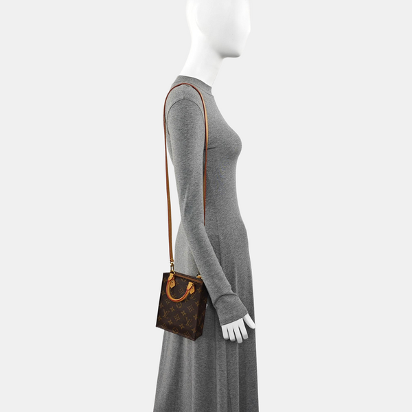SAC PLAT Mini Monogram Coated Canvas Brown