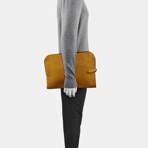Calfskin Clutch Yellow