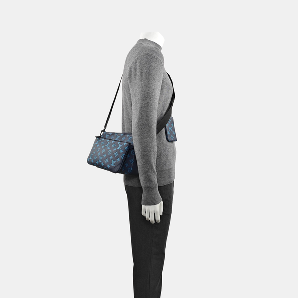 TRIO Monogram Calfskin Blue