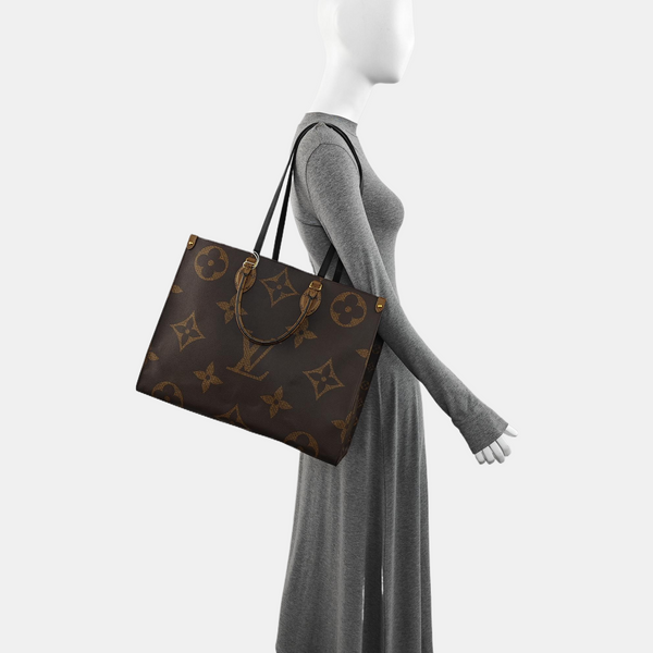 Authenticated pre-owned ONTHEGO GM Monogram Coated Canvas Brown - Tote Bag at Looply