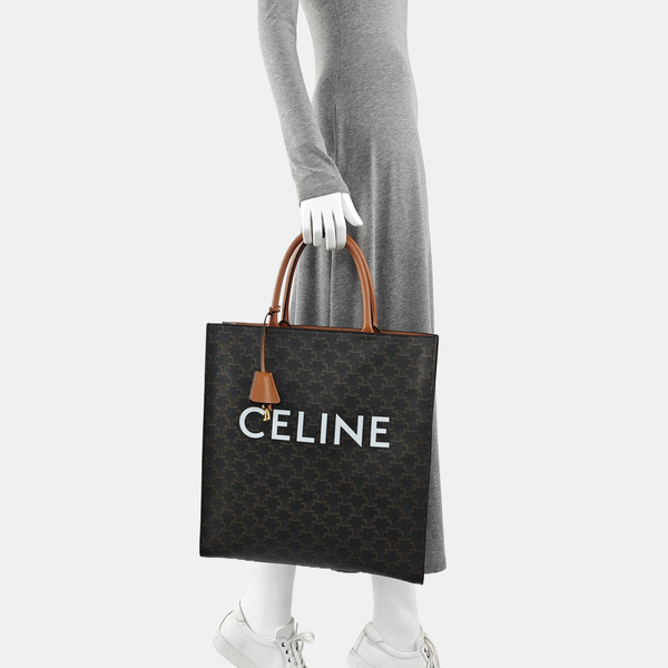 CABAS CELINE Medium Coated Canvas Brown